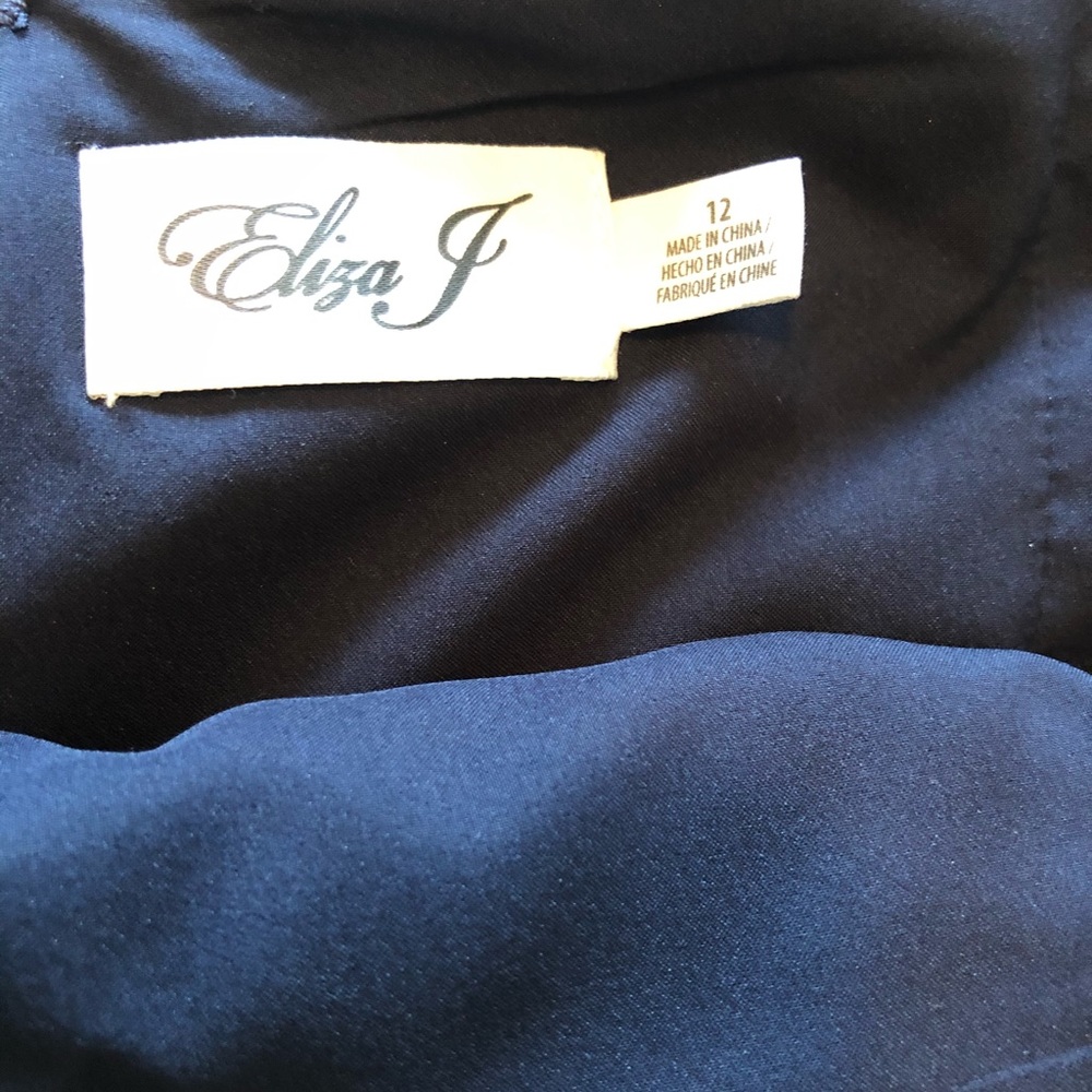 HP! Eliza J Off the Shoulders Navy Dress - Picture 6 of 9